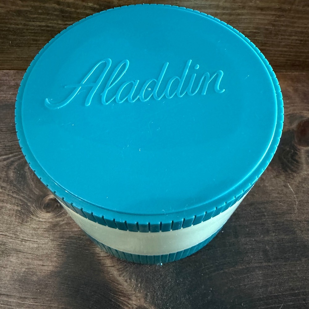 Vintage Aladdin Thermo Jar 7000 Teal Cream Insulated Food Storage Freezer Lid